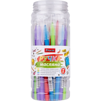 Ручка шариковая 1 Вересня Soft Touch синие чернила упаковка 30 шт. (411079) - Pampik - 3