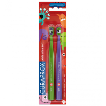 Набор детских зубных щеток Curaprox Kids Ultra Soft 2 шт. - Pampik