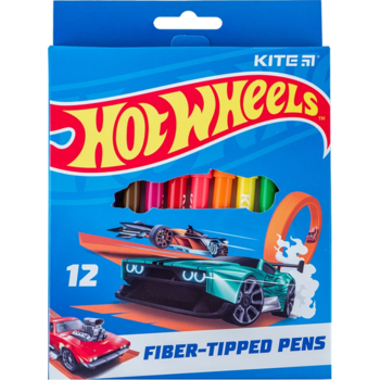 Фломастеры Kite Hot Wheels, 12 шт. (HW24-447) - Pampik
