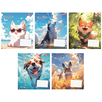 Набір зошитів 1 Вересня Dream bigger А5 в клітинку 12 аркушів 25 шт. (766914) - Pampik