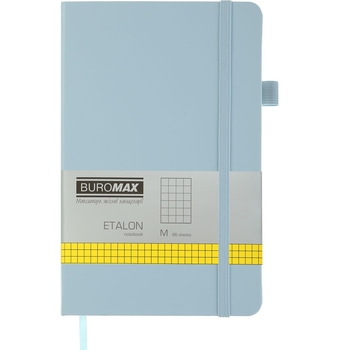 Книга записная Buromax Etalon в клеточку 195х125 мм голубая 96 листов (BM.291160-14) - Pampik