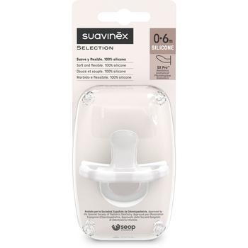 Пустушка Suavinex Colour Essence анатомічна силіконова, 0-6 місяців, прозорий (308087) - Pampik - 2