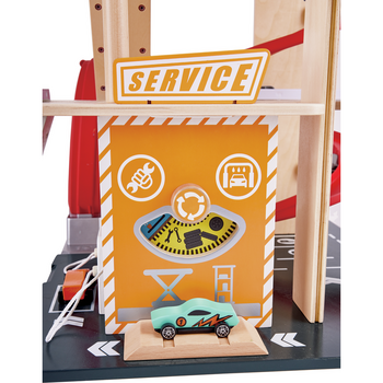 Автотрек Hape з гаражем і машинками (E3019) - Pampik - 5