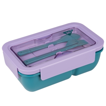 Ланч-бокс Yes Fusion з приладдям, фіолетово-зелений, 850 мл (708170) - Pampik
