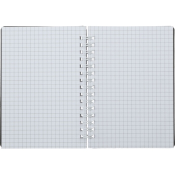 Книга записная Buromax Classic в клеточку, А6, спираль, черная, 80 листов (BM.2589-001) - Pampik - 2