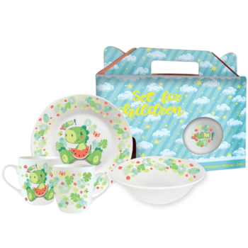 Набір дитячого посуду GGP Dino, порцеляна, 3 предмети (76001132) - Pampik - 2