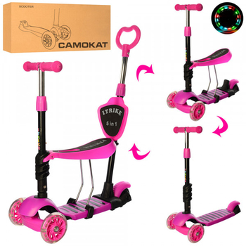 Самокат 5 в 1 iTrike Maxi JR 3-026-P рожевий - Pampik - 5