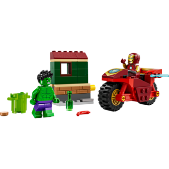Конструктор LEGO Super Heroes Marvel Железный Человек на мотоцикле и Халк, 68 деталей (76287) - Pampik - 3