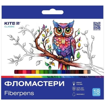 Фломастеры Kite Classic, 18 шт. (K-448) - Pampik