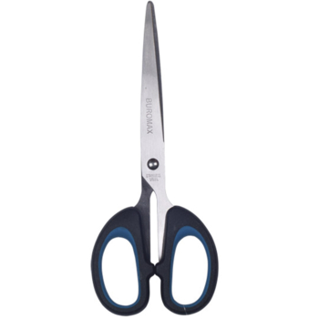 Ножицi офiснi Buromax Jobmax чорні з синіми вставками 207 мм (BM.4534-02) - Pampik