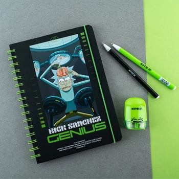 Блокнот Kite Rick and Morty A5 у клітинку 80 аркушів (RM24-190) - Pampik - 4