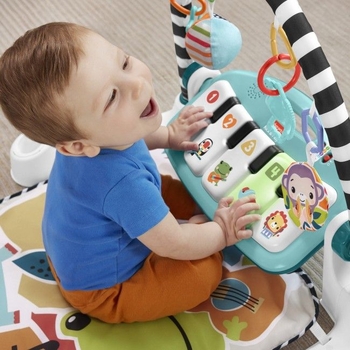Килимок-ігровий центр Fisher-Price Натискай та грай з технологією Smart Stages блакитний (HRB13) - Pampik - 4