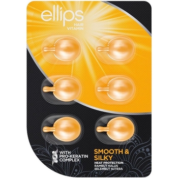 Вітаміни для волосся Ellips Hair Vitamin Smooth & Silky with Pro-Keratin Complex Бездоганний шовк 6 мл (6 шт. х 1 мл) - Pampik