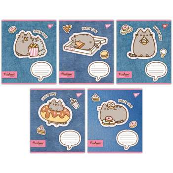 Набор тетрадей Yes Pusheen. Snack time А5 в клетку 12 листов 25 шт. (767197) - Pampik