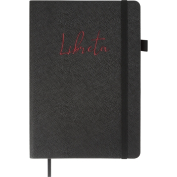 Блокнот деловой Buromax Libreta А5 96 л. в клеточку обложка искусственная кожа черный (BM.295117-01) - Pampik