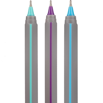 Ручка шарико-масляная Yes Triangular Gray синие чернила упаковка 25 шт. (412103) - Pampik