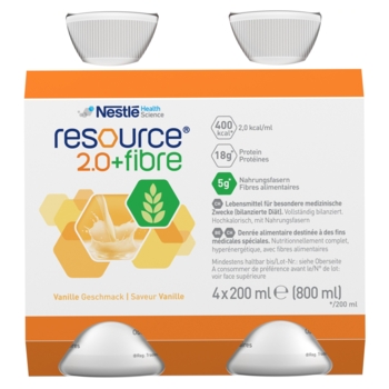 Ентеральне харчування Nestle Health Science Resource 2.0+Fibre зі смаком ванілі, 4 шт. по 200 мл - Pampik - 6