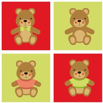 Набір для розпису по номерах Strateg Ведмежатка 30х30 см (ES-0830) - Pampik