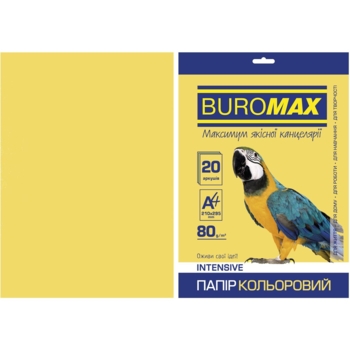 Бумага цветная Buromax Intensiv, А4, 20 листов, золотой (BM.2721320-23) - Pampik