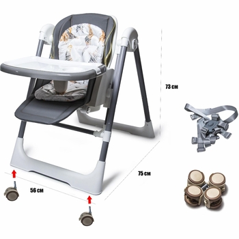 Стільчик для годування Bambi M 5897 gray - Pampik - 2