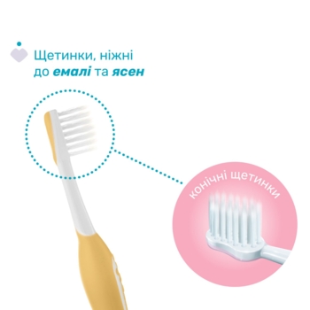 Зубна щітка Chicco для перших зубів, 6-36 міс., 2 шт., блакитна з жовтим - Pampik - 3