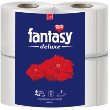 Папір туалетний Fantasy Deluxe Квіти 4 рулони - Pampik