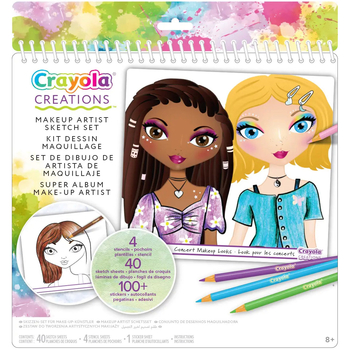 Набір для творчості Crayola Creations Юний візажист з наліпками та трафаретами 40 сторінок (04-1056) - Pampik