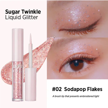 Рідкі тіні-гліттер для повік Peripera Sugar Twinkle Liquid Glitter тон 02 (Sodapop Flakes) 1.9 г - Pampik - 3