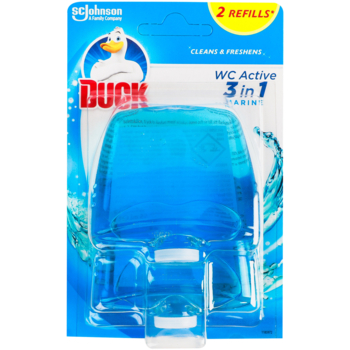 Подвесной блок для унитаза Duck Морской 3 в 1, сменный, 110 мл (2 шт. х 55 мл) - Pampik