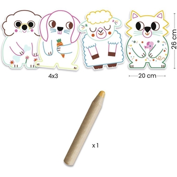 Художній комплект для малювання Djeco Свійські тварини (DJ00061) - Pampik - 4