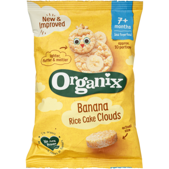 Печенье рисовое Organix Банановые облака, с 7 месяцев, 40 г - Pampik