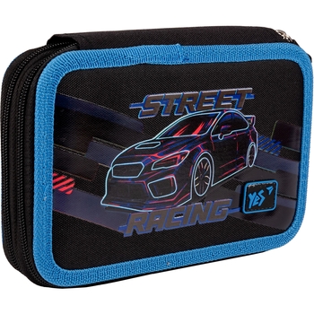 Пенал Yes Street Racing HP-01 жесткий двойной черный (533547) - Pampik
