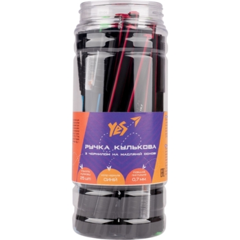Ручка шарико-масляная Yes Triangular Black синие чернила упаковка 25 шт. (412102) - Pampik - 4