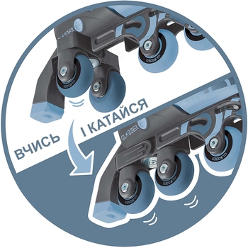 Роликові ковзани Globber Learning Skates 2 в 1, р.26-29, сіро-синій (780-200) - Pampik - 14