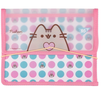 Папка для тетрадей Yes Pusheen Heart пластиковая на резинке, В5 (492209) - Pampik