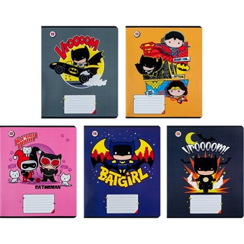Набір зошитів Kite DC Comics А5, в лінійку, 12 аркушів, 25 шт. (DC24-234) - Pampik