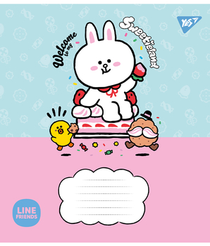 Набір зошитів Yes Line Friends. Sweetieland А5, в лінійку, 12 аркушів, 25 шт. (766949) - Pampik - 3
