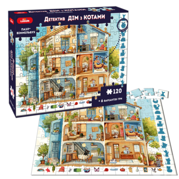 Гра настільна Ludum Пазл-віммельбух Детектив Дім з котами (ME5032-33) - Pampik - 2
