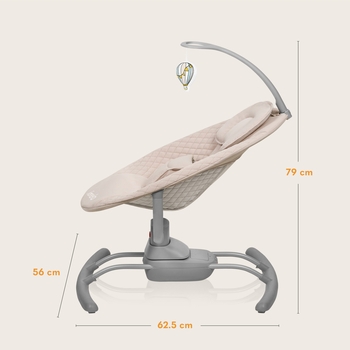 Крісло-гойдалка Lionelo Rio Beige Latte, бежевий - Pampik - 11