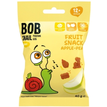 Натуральные снеки для детей Bob Snail Яблоко и груша, 40 г - Pampik