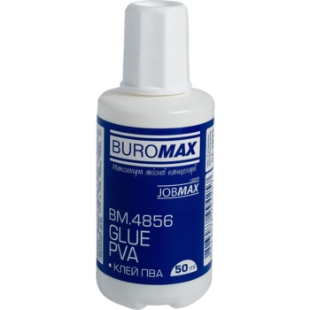 Клей ПВА Buromax Jobmax с кисточкой 50 мл (BM.4856) - Pampik