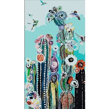 Набір для розпису по номерах Strateg Казкові кактуси 50х25 см (WW218) - Pampik