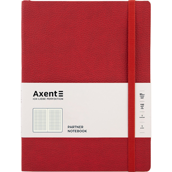 Книга записная Axent Partner Soft L клетка 190x250 мм 96 листов красная (8615-06-A) - Pampik