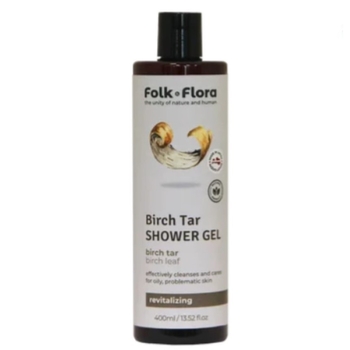 Гель для душа Folk&Flora Березово-дегтярный 400 мл - Pampik
