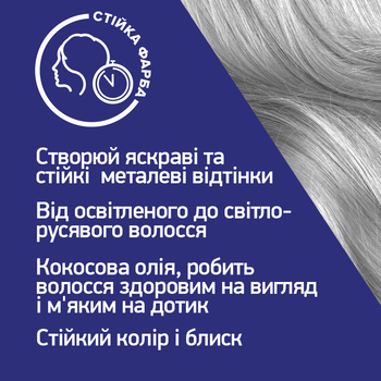 Фарба для волосся Schwarzkopf Live Urban Metallics U71 Metallic Silver - Pampik - 8