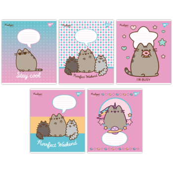Набор тетрадей Yes Pusheen А5 в косуюю линию 12 листов 25 шт. (766937) - Pampik