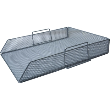 Лоток для бумаги Buromax горизонтальный металлический 33.5х27.5х7.8 см серебристый (BM.6254-24) - Pampik