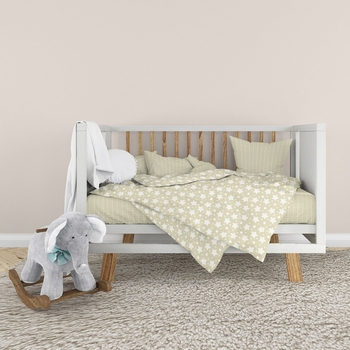 Комплект постельного белья детский Home Line Звезды бязь пудровый (183208) - Pampik