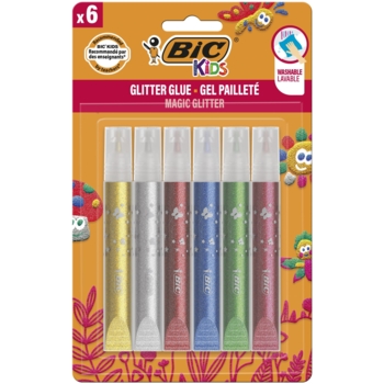 Набір клей-олівців BIC Kids Glitter Glue Metallic, 6 шт. (893269) - Pampik