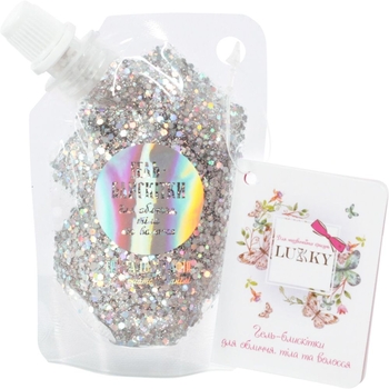 Дитячі гель-блискітки Lukky для тіла, волосся, обличчя, срібні (T18944) - Pampik